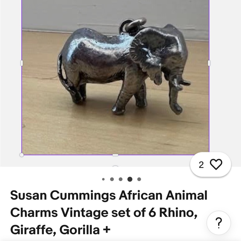 Susan Cummings Sterling Silver Animal Charm Set of 6 - Picture 9 of 9
